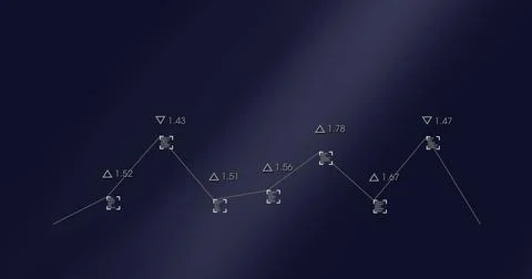 Image of financial data processing over dark background 스톡 사진