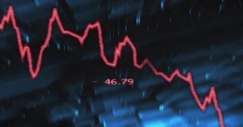 Image of financial data processing over black background 写真素材