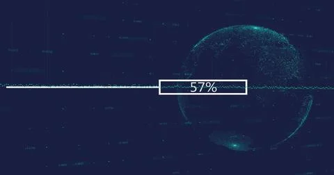 Image of financial data processing over blue background Stock Photos