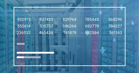 Image of financial data processing over computer severs 스톡 사진