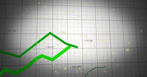 Image of financial data processing over grey background Stock Photos