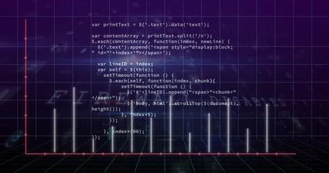 Image of financial data processing over dark background 스톡 사진