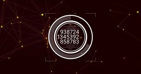 Image of financial data processing over dark background Stock Photos