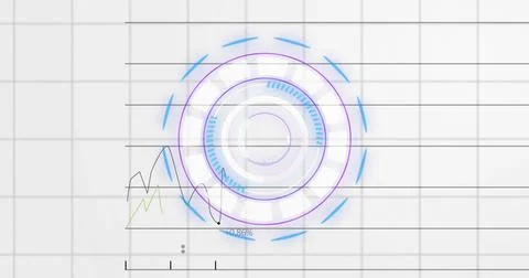 Image of financial data processing over scope scanning 스톡 사진