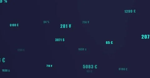 Image of financial data processing over dark background 스톡 사진