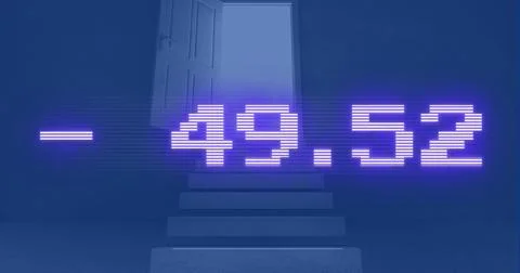 Image of financial data processing over computer servers background Stock Photos