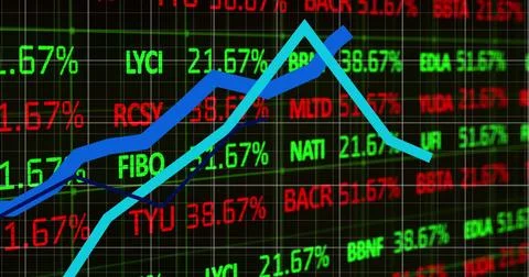 Image of financial data processing over dark background Stock Photos