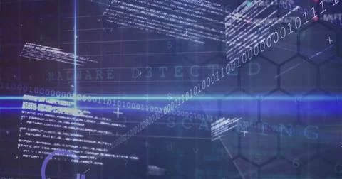 Image of financial data processing over dark background Stockfoto's