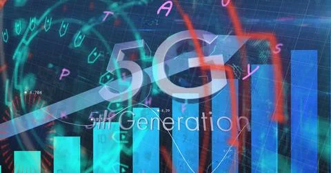 Image of financial data processing with social globe 스톡 사진