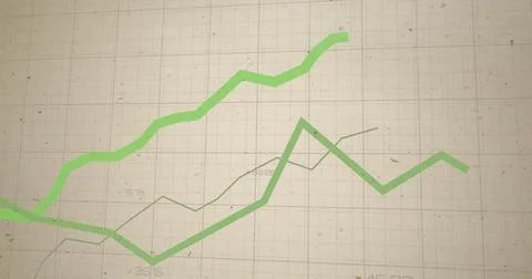 Image of financial data processing on white background Stock Illustration