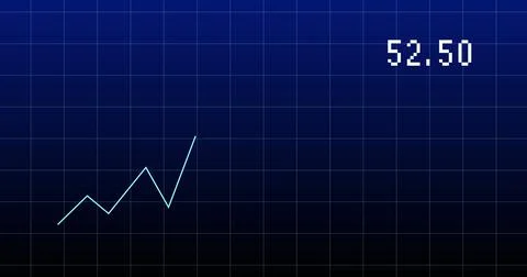 Image of financial graph over navy background Ilustração Stock
