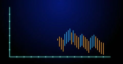 Image of financial graph over navy background Ilustração Stock