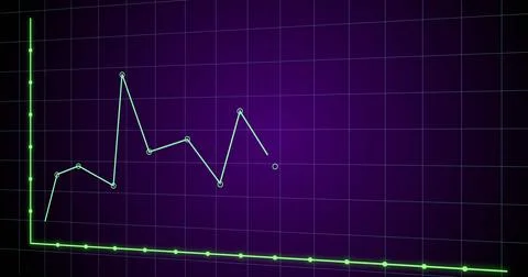 Image of financial graph over violet background Ilustração Stock