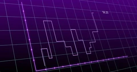 Image of financial graph over violet background Ilustração Stock