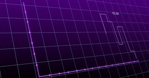 Image of financial graph over violet background Ilustração Stock