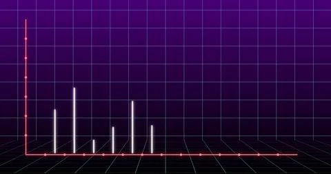 Image of financial graph over violet background Ilustração Stock