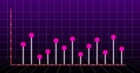 Image of financial graph over violet background Ilustração Stock