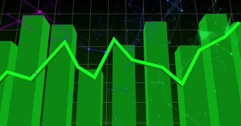 Image of financial graphs and data over black background Stock Photos