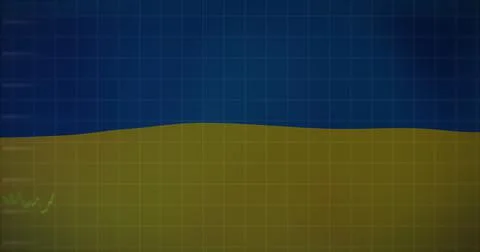 Image of financial graphs over flag of ukraine Ilustração Stock