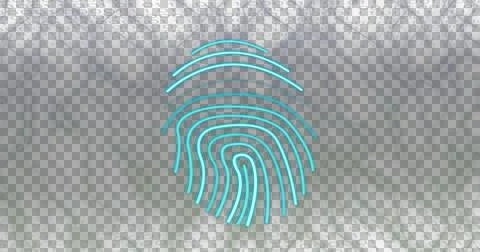 Image of fingerprint over binary coding, created using generative ai technology Stock Illustration