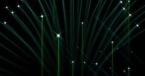 Image of fireworks exploding over black background イラスト素材