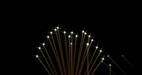 Image of fireworks exploding over black background 스톡 일러스트