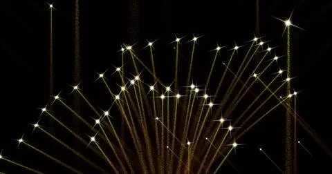 Image of fireworks exploding over black background イラスト素材