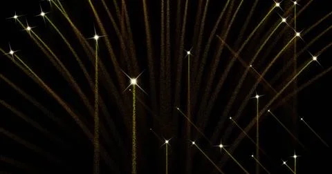 Image of fireworks exploding over black background Stock Illustration