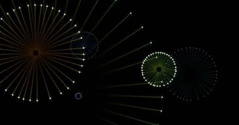 Image of fireworks exploding over black background 스톡 일러스트