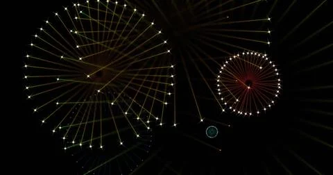 Image of fireworks exploding over black background Stockillustratie