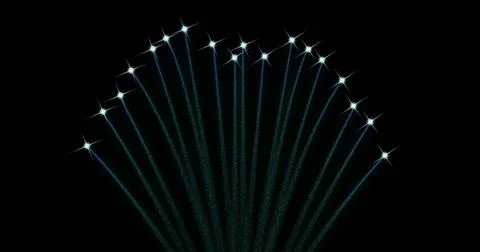 Image of fireworks exploding over black background Illustrazione stock