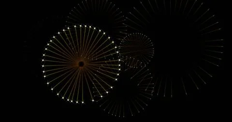 Image of fireworks exploding over black background Stock Illustration