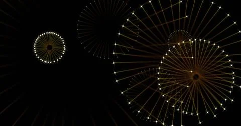 Image of fireworks exploding over black background Illustrazione stock