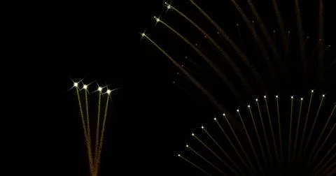 Image of fireworks exploding over black background Stockillustratie