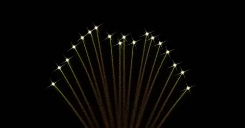 Image of fireworks exploding over black background イラスト素材