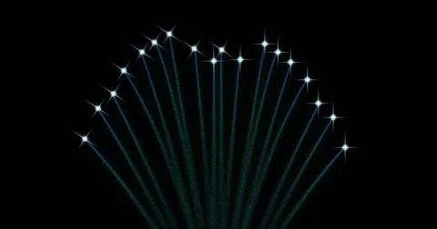 Image of fireworks exploding over black background 스톡 일러스트