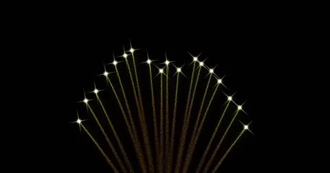 Image of fireworks exploding over black background Stockillustratie