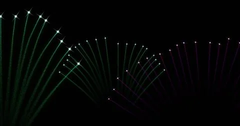 Image of fireworks exploding over black background イラスト素材