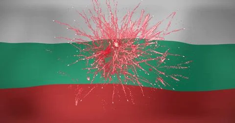 Image of fireworks exploding over flag of bulgaria イラスト素材