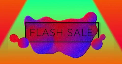 Image of flash sale text over vibrant pattern background Stock Illustration