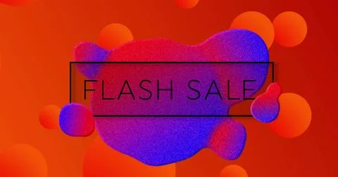 Image of flash sale text over vibrant pattern background イラスト素材