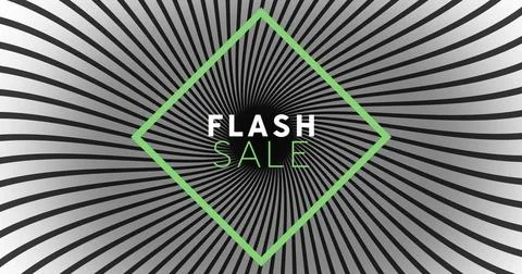 Image of flash sale text over grey striped pattern background イラスト素材