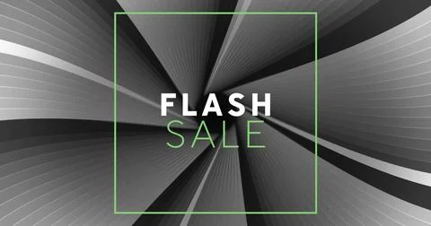 Image of flash sale text over grey striped pattern background イラスト素材
