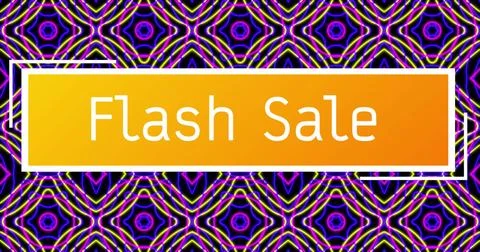Image of flash sale text over shapes Stock Illustration