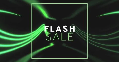 Image of flash sale text over glowing neon pattern background Stock Photos