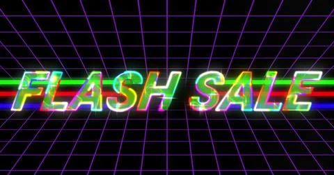 Image of flash same in gaming style in digital space with perspective Stock Illustration