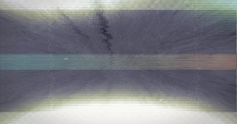 Image of flashes and lines of green light with interference on grey background Stock Illustration
