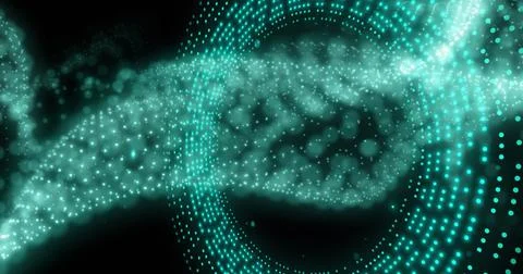 Image of flashing green lights pattern on black background 스톡 일러스트