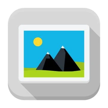 Image flat app icon with long shadow Stock Illustration