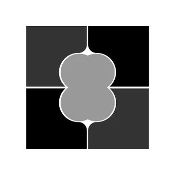 The image a flat logo for web-design and computer graphics in black-and-white Stock Illustration